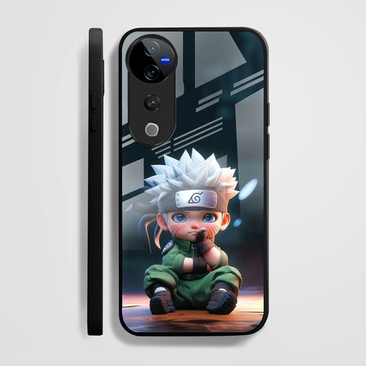 Vivo V40 Pro 5G Premium Acrylic Shockproof Glass Back Case (Small Kakashi)