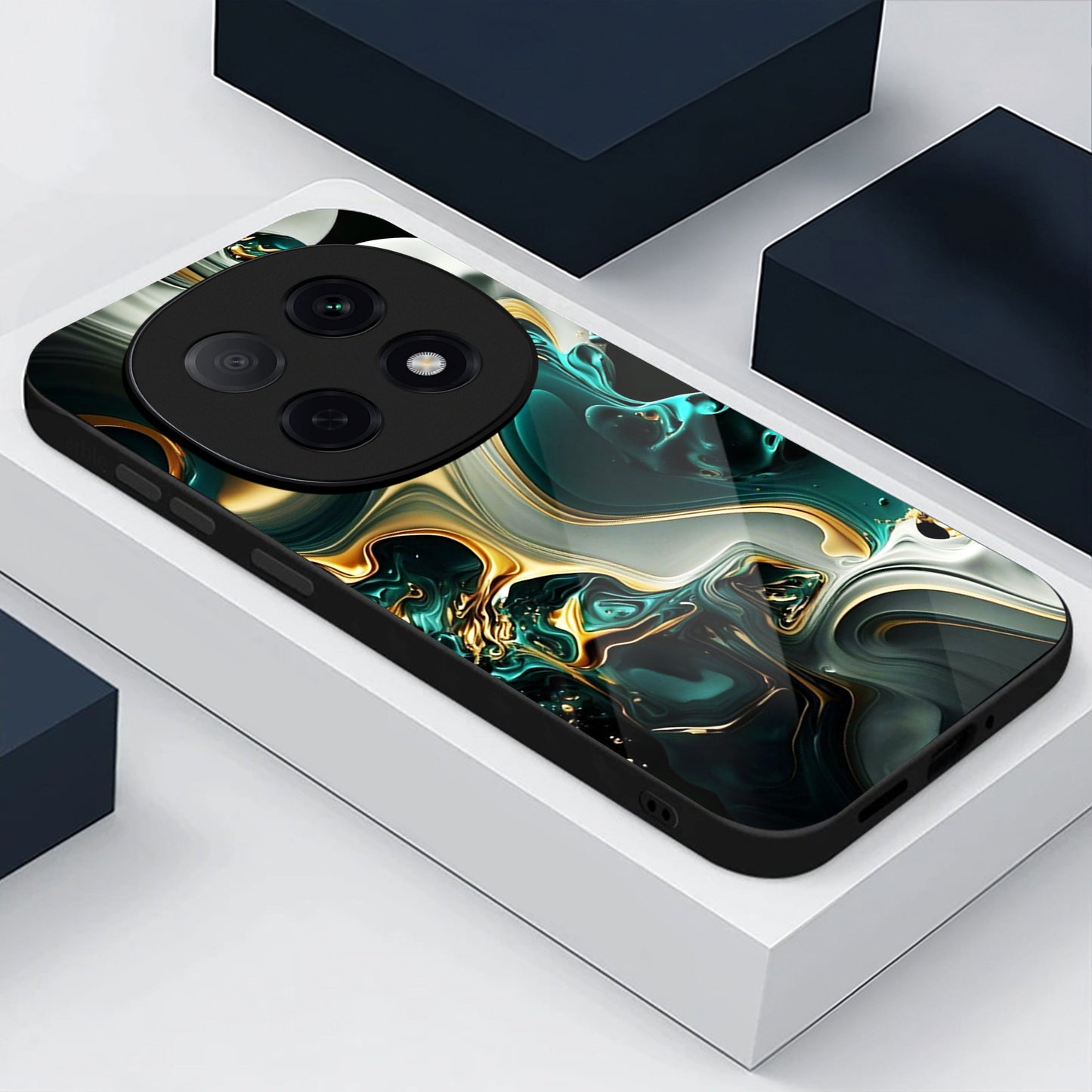 OPPO F29 Pro 5G Premium Acrylic Shockproof Glass Back Case (Ocean Ember)