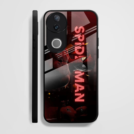 Vivo V50 5G Premium Acrylic Shockproof Glass Back Case (Red-Spiderman)