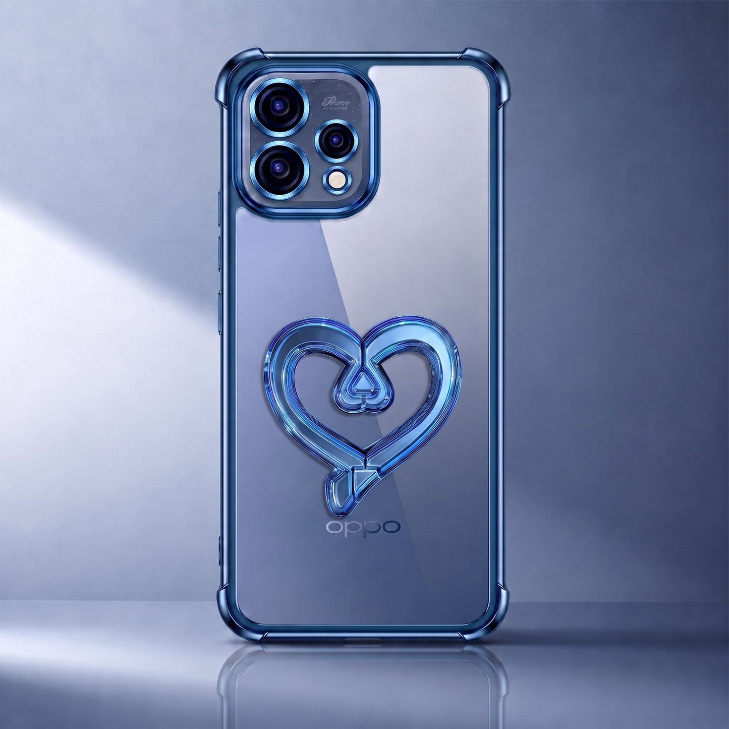 Oppo Reno 15 5G Premium Heart Transparent Shockproof Airbag Phone Case
