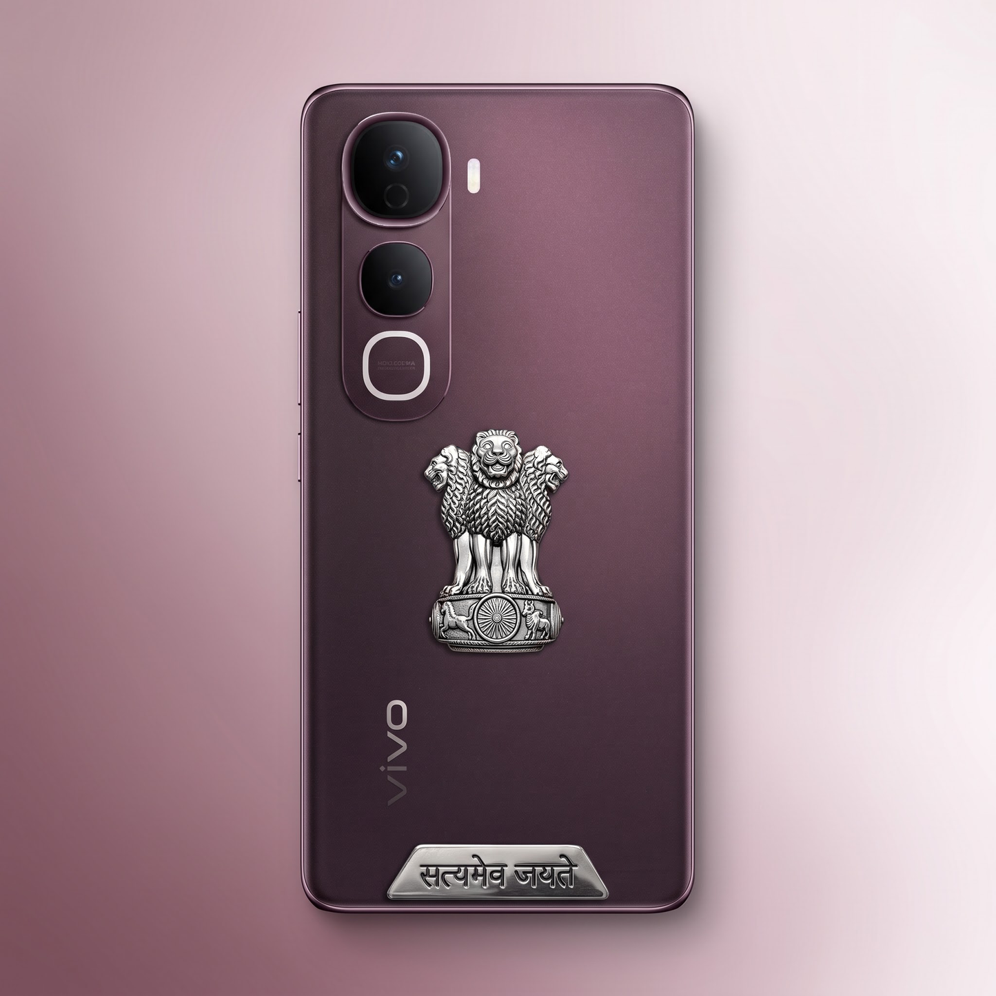 Vivo Y400 Pro 5G Compatible Satyamev Jayate 3D Metal Emblem Sticker
