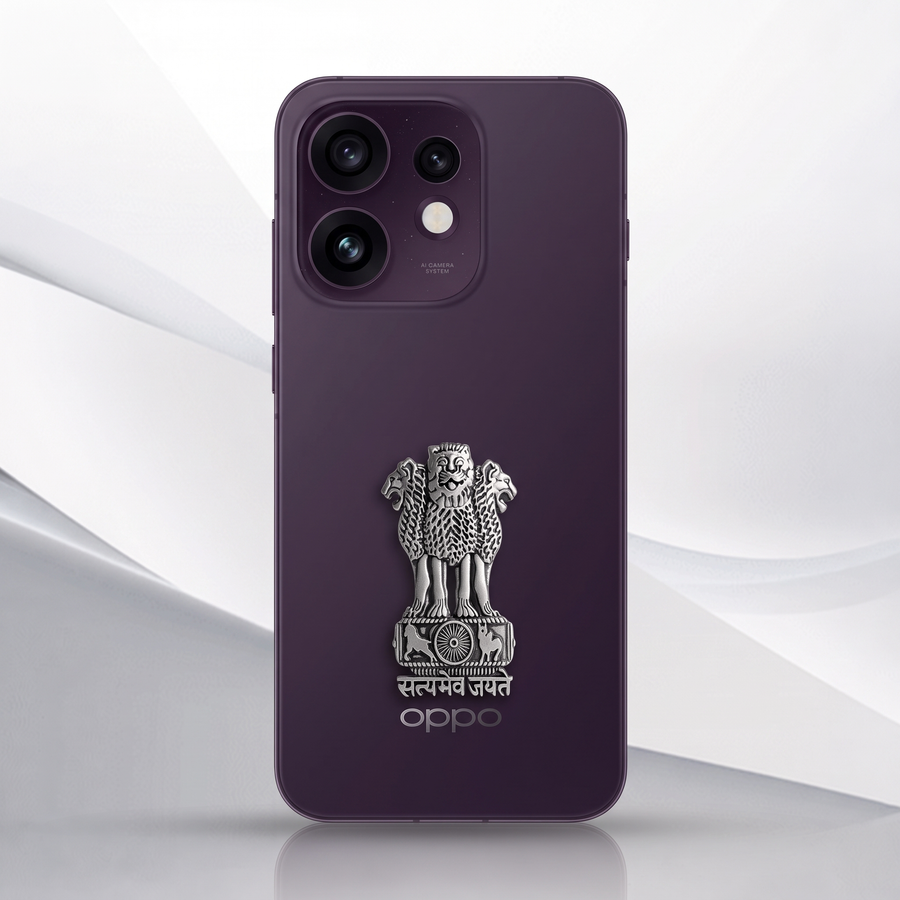 Oppo Reno 16 5G Compatible Satyamev Jayate 3D Metal Emblem Sticker