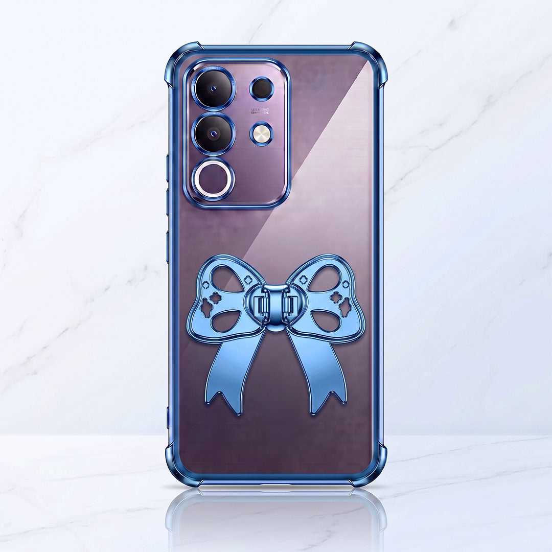 Vivo T4x 5G Stylish Bow Knot Transparent Shockproof Airbag Phone Case