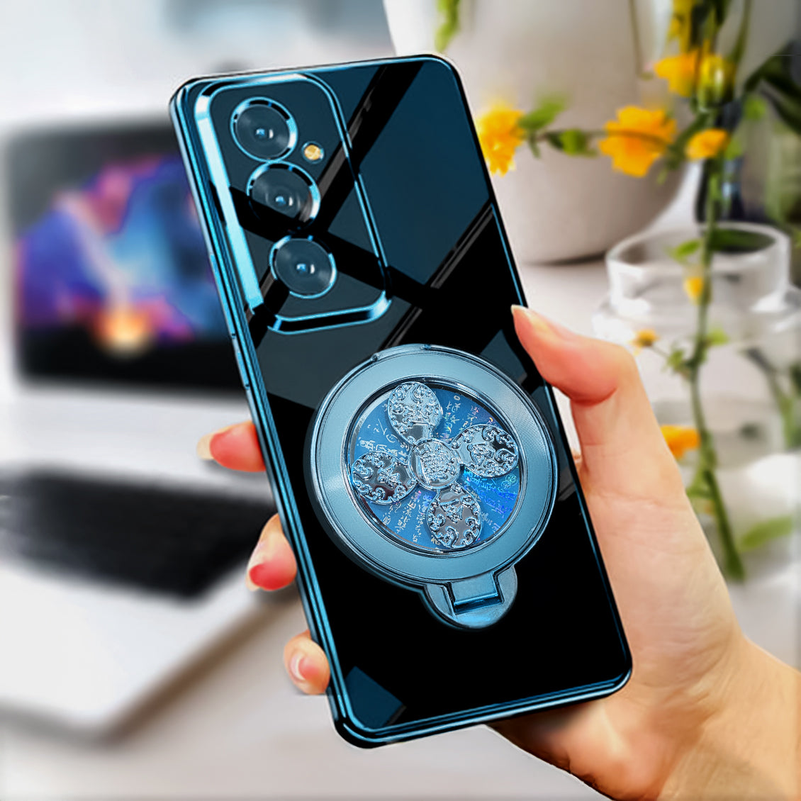Samsung Galaxy A35 5G Electroplating Reflective Fidget Rotating Back Case