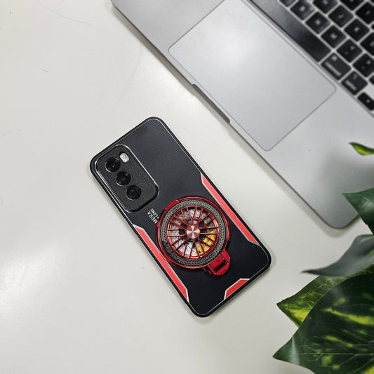 Oppo Reno 12 Pro 5G Best Selling Stress Buster Wheel Aluminium Metal Scratch Resistant Back Case