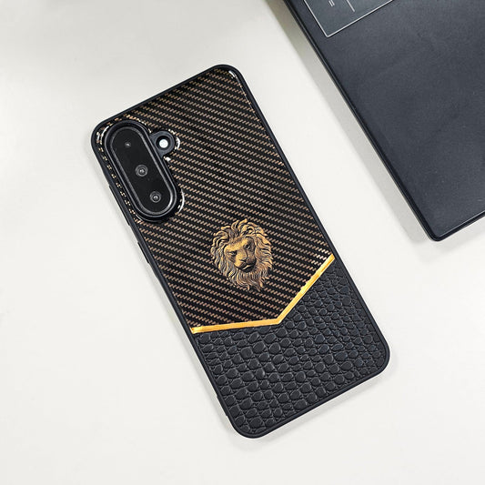 Samsung Galaxy A36 5G Luxury Lion Pattern Leather And Liquid Silicone Case