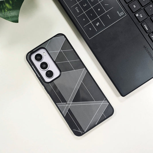 Oppo Reno 12 Pro 5G Triangle Pattern Matte Back Shockproof Case