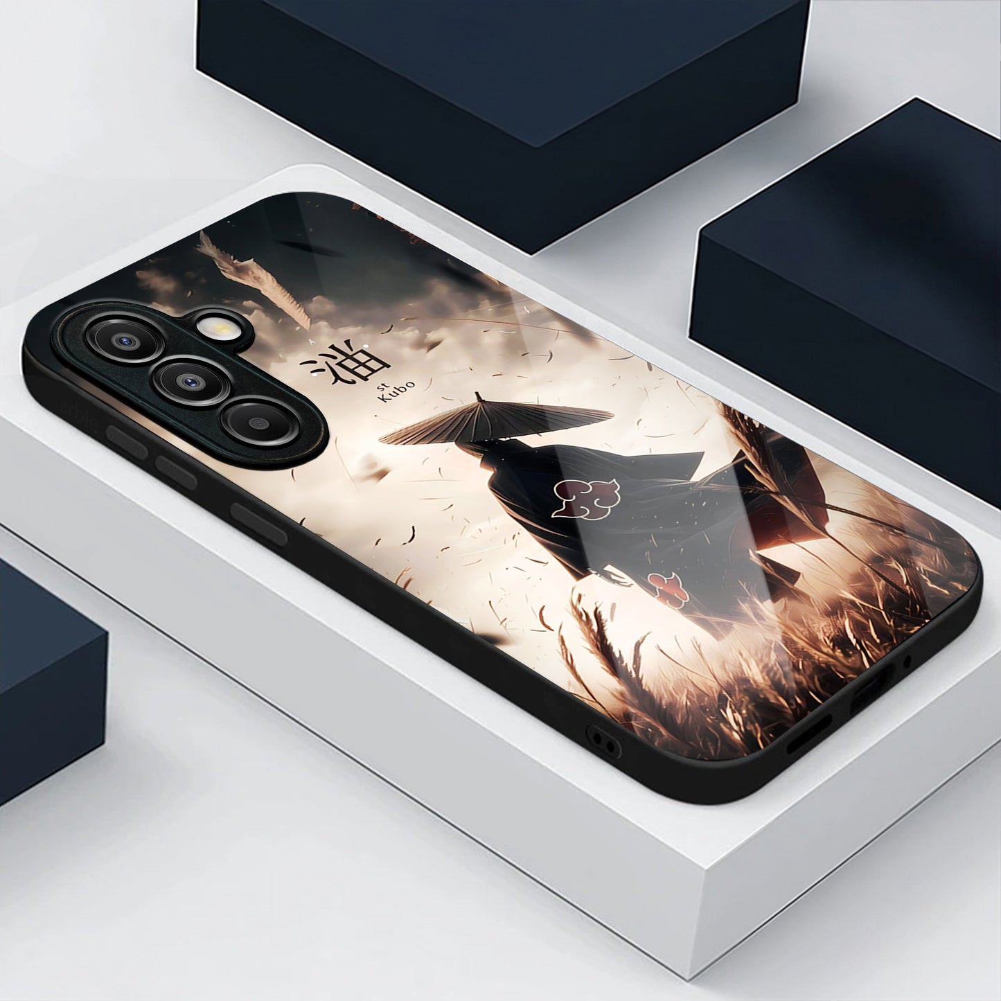 Samsung Galaxy A36 Premium Acrylic Shockproof Glass Back Case (Akatsuki cloak)