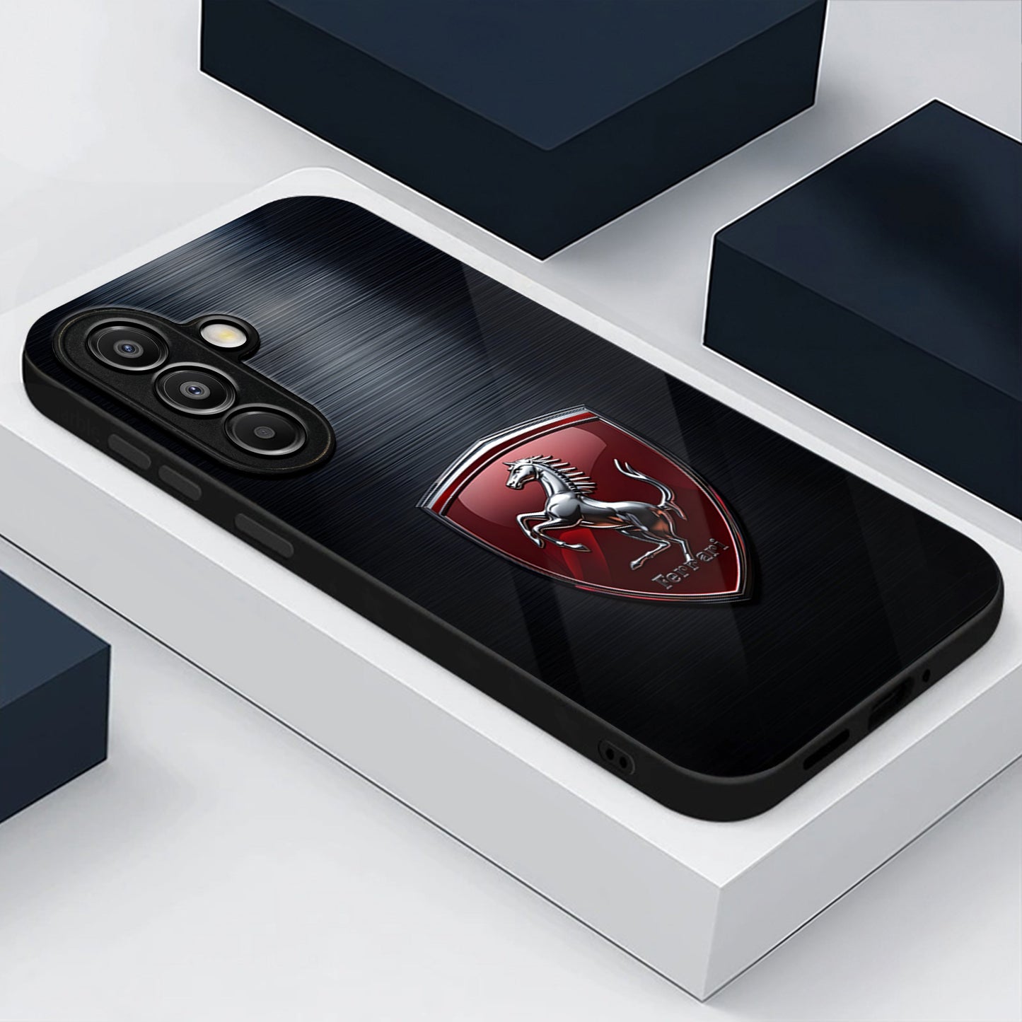 Samsung Galaxy A56 5G Premium Acrylic Shockproof Glass Back Case (Red Ferrari)