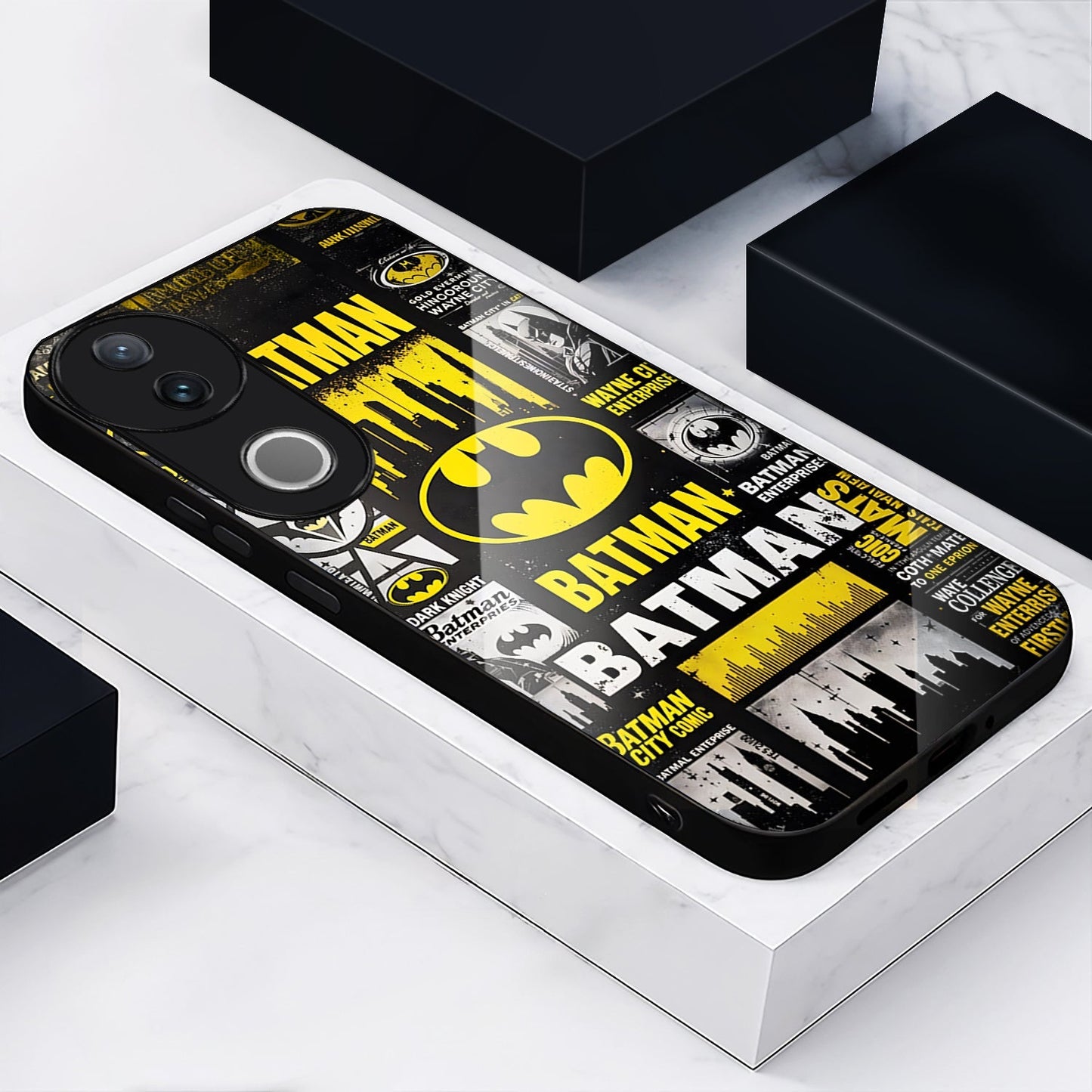 Vivo V50 5G Premium Acrylic Shockproof Glass Back Case (Dark Knight)