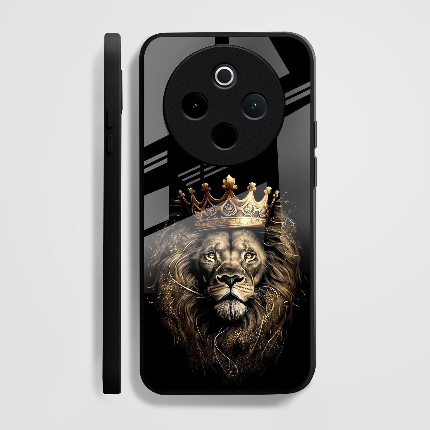 Vivo T4 5G Premium Acrylic Shockproof Glass Back Case (Crowned Lion)