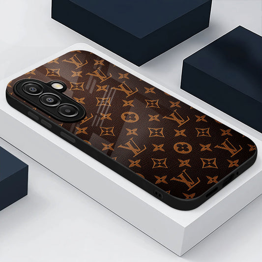 Samsung Galaxy A56 Premium Acrylic Shockproof Glass Back Case (LV Pattern)