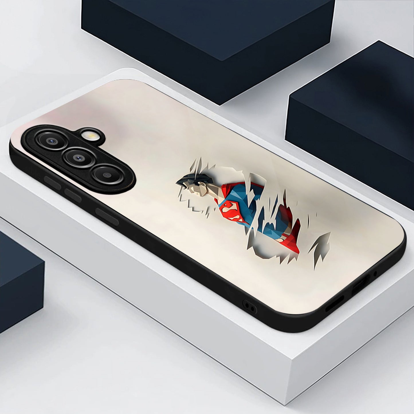 Samsung Galaxy A36 5G Premium Acrylic Shockproof Glass Back Case (Scratch Superman)