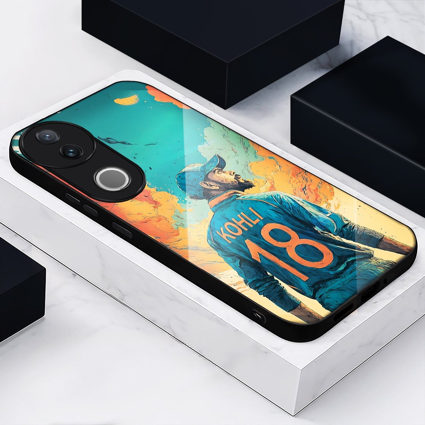 Vivo V50 5G Premium Acrylic Shockproof Glass Back Case (Legend Kohli)