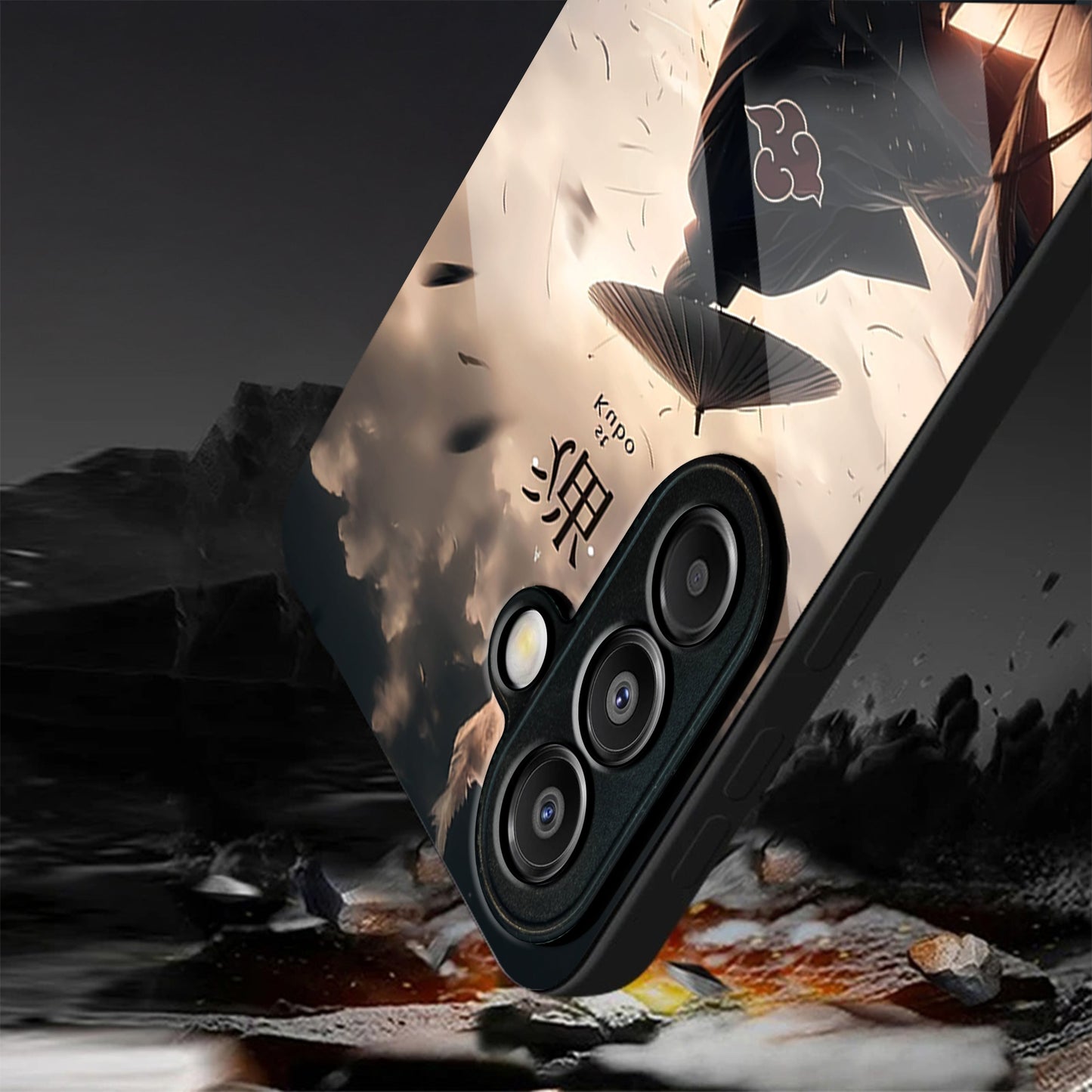 Samsung Galaxy A36 Premium Acrylic Shockproof Glass Back Case (Akatsuki cloak)