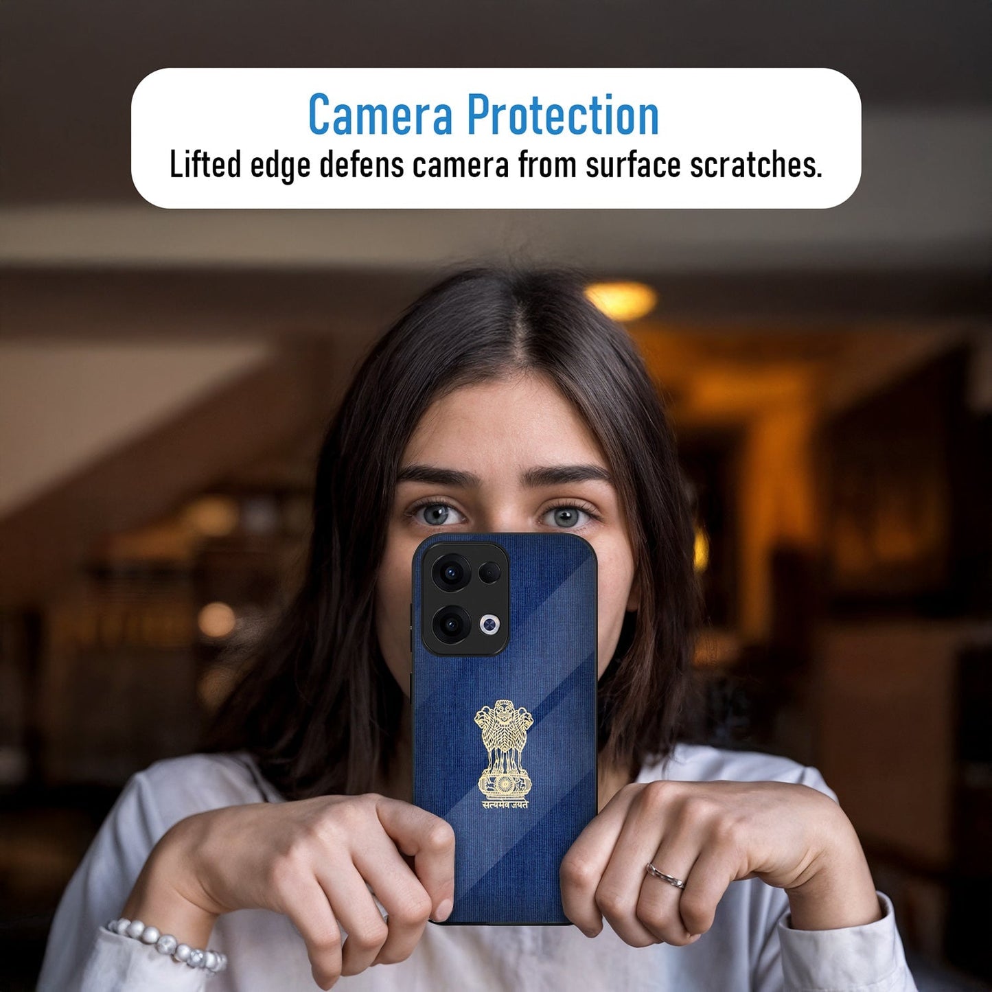 Oppo Reno 13 5G Premium Acrylic Shockproof Glass Back Case (Nation Pride)