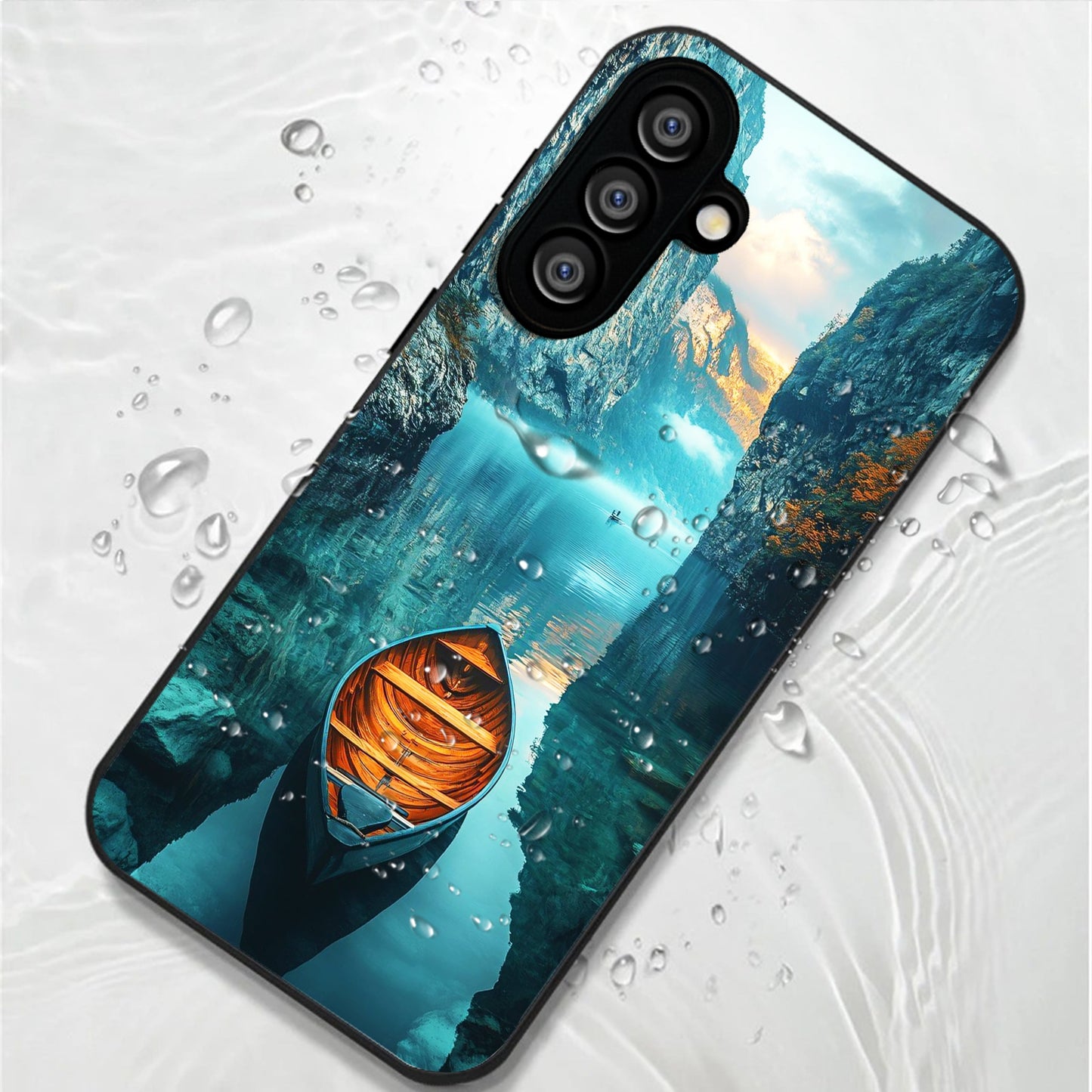 Samsung Galaxy A56 Premium Acrylic Shockproof Glass Back Case (Silent Lake)