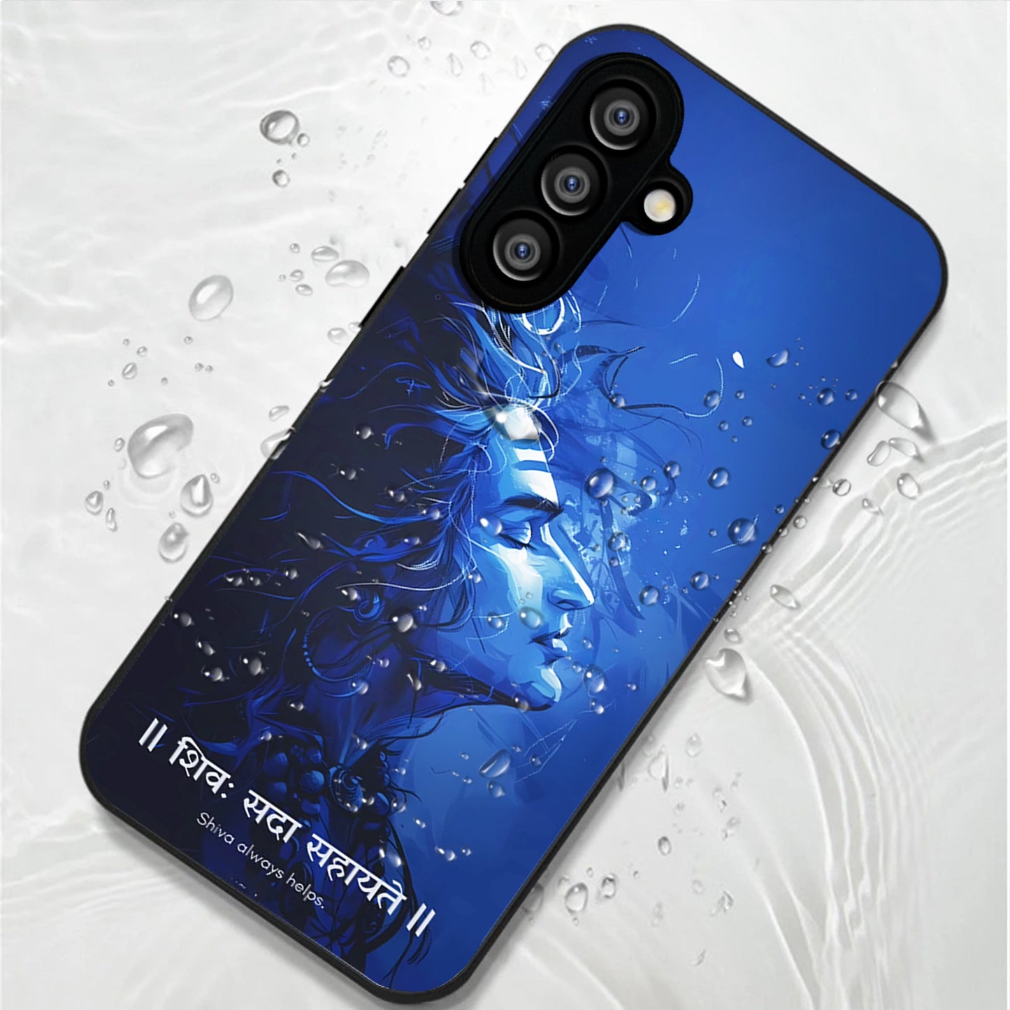 Samsung Galaxy A56 Premium Acrylic Shockproof Glass Back Case (Blue Divine)