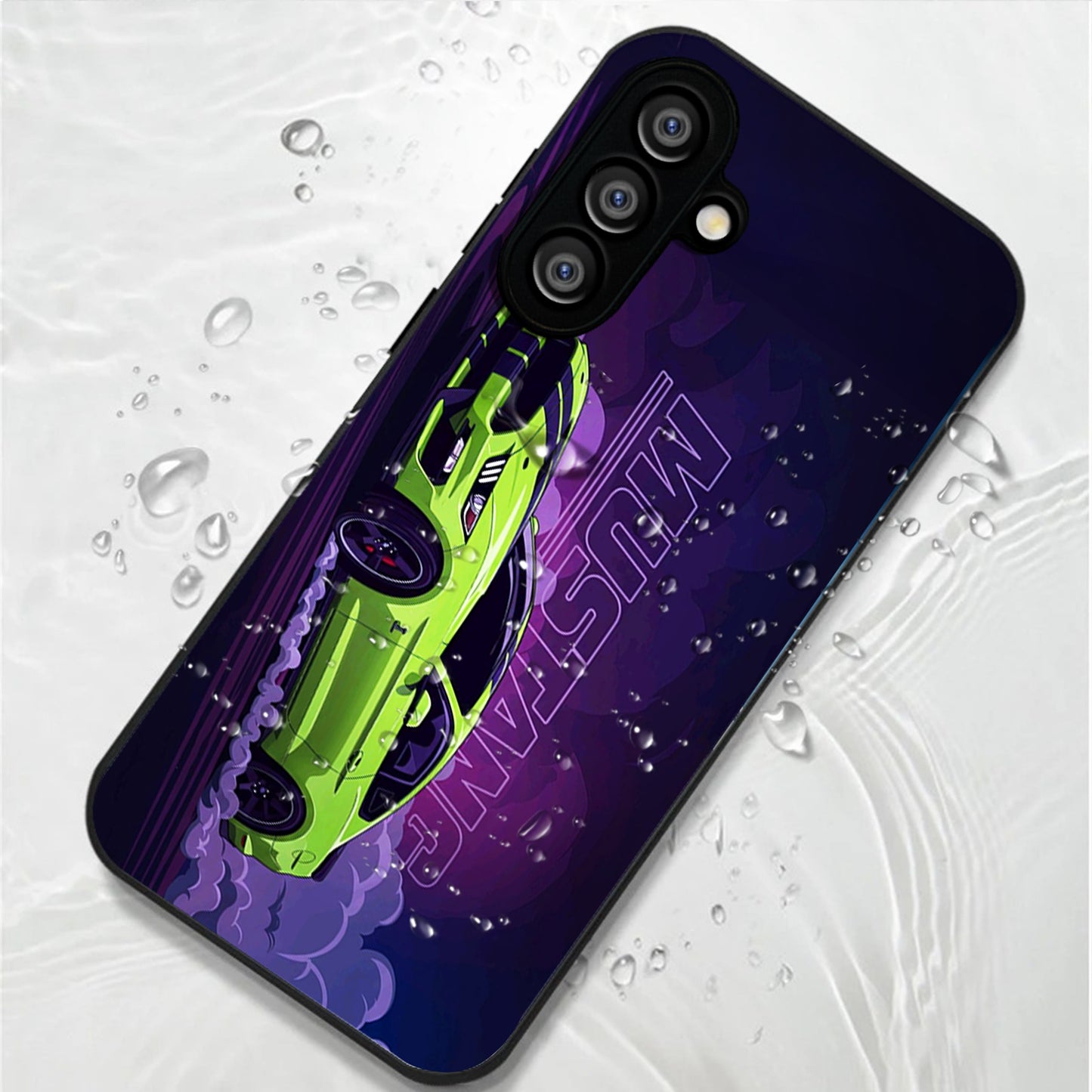 Samsung Galaxy A56 Premium Acrylic Shockproof Glass Back Case (Neon Mustang)