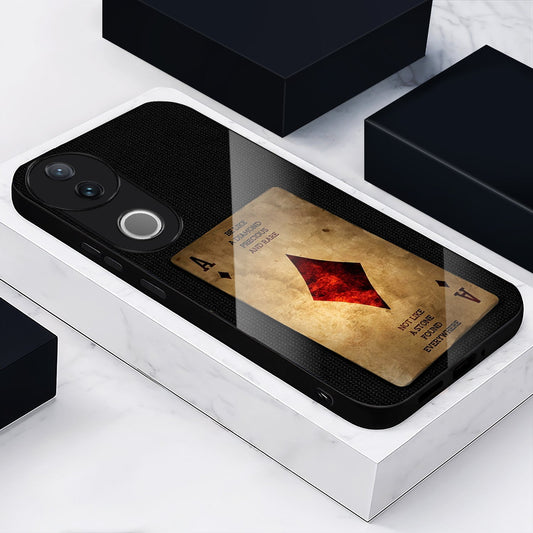 Vivo V50 5G Premium Acrylic Shockproof Glass Back Case (Spades Ace)