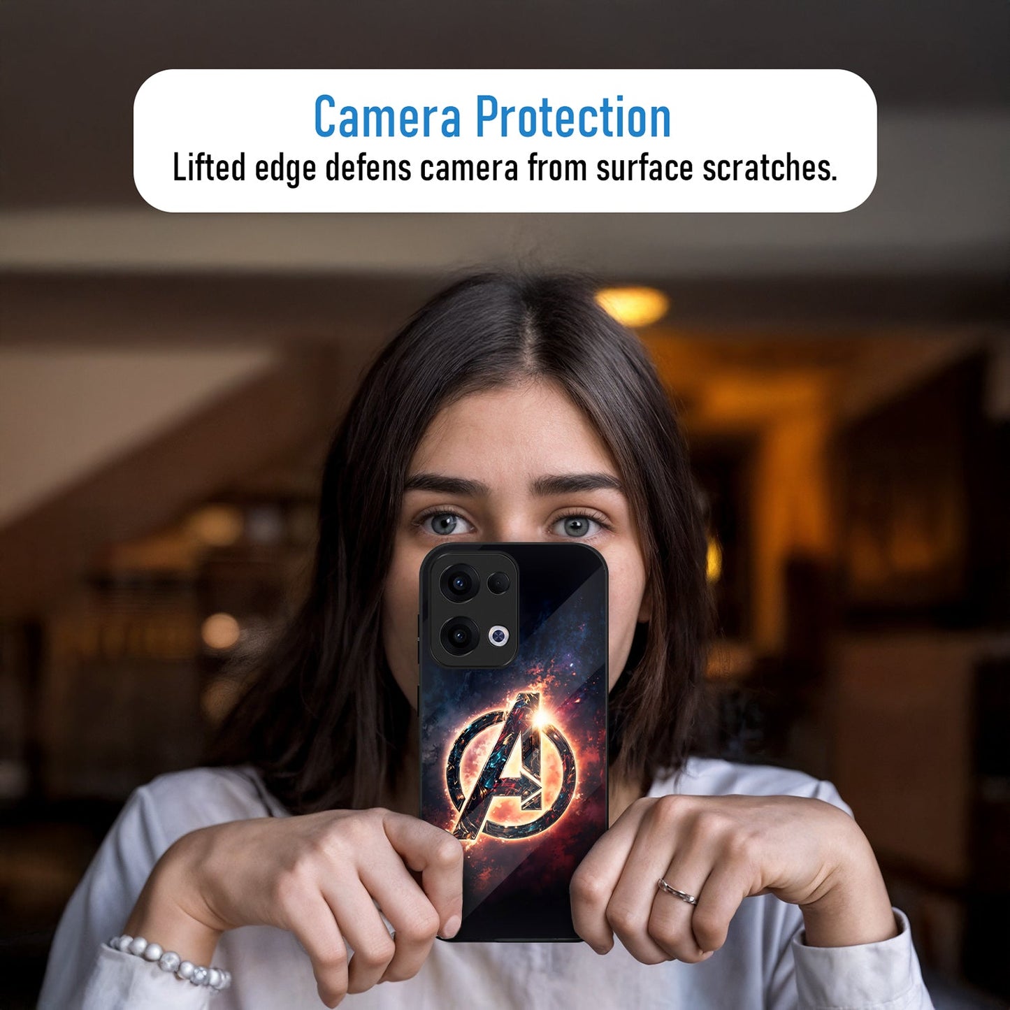 Oppo Reno 13 5G Premium Acrylic Shockproof Glass Back Case (Infinity Guard)