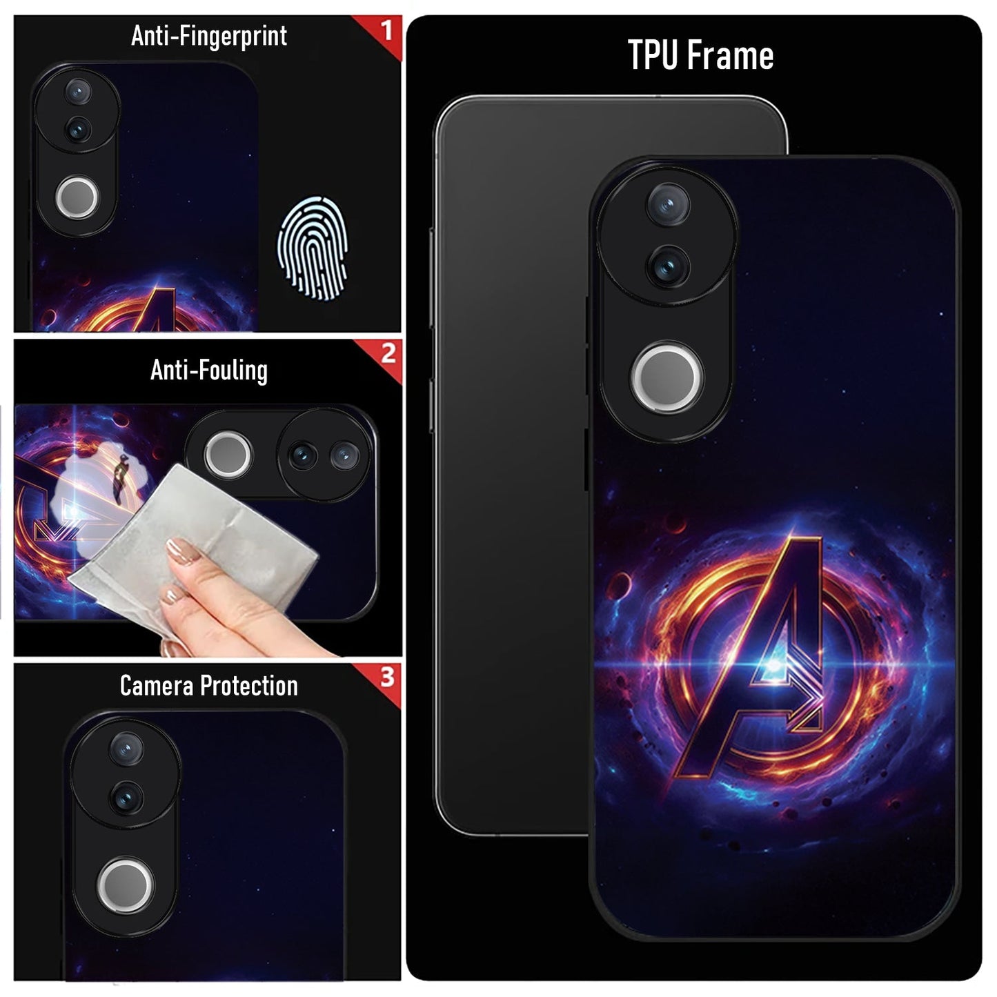 Vivo V50 5G Premium Acrylic Shockproof Glass Back Case (Endgame Impact)