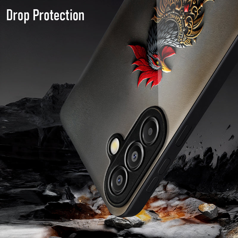 Samsung Galaxy A36 Premium Acrylic Shockproof Glass Back Case (Royal Rooster)