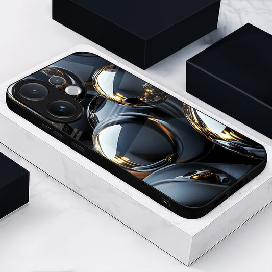 Vivo V60 5G Premium Acrylic Shockproof Glass Back Case (Mirror Spheres)