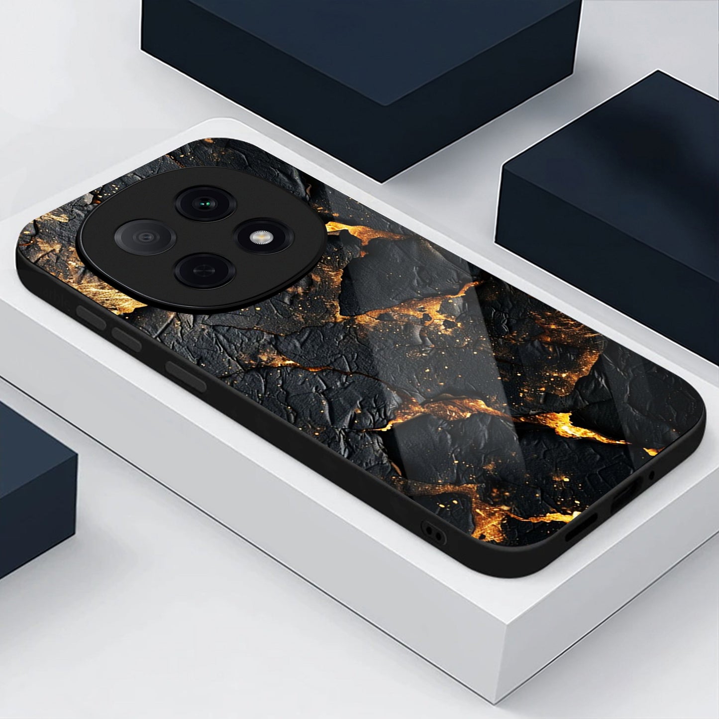 OPPO F29 Pro 5G Premium Acrylic Shockproof Glass Back Case (Volcanic Gold)