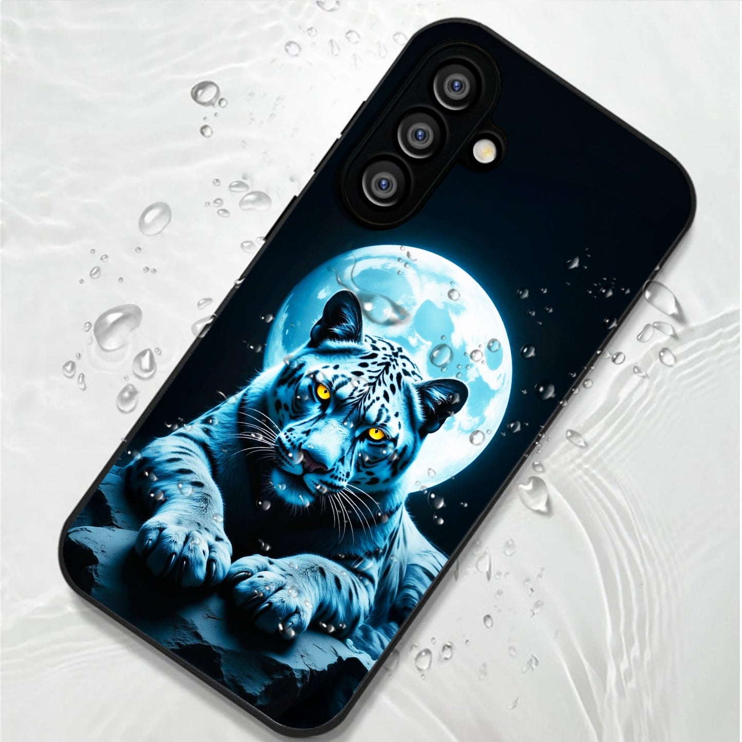 Samsung Galaxy A36 Premium Acrylic Shockproof Glass Back Case (Moon Predator)