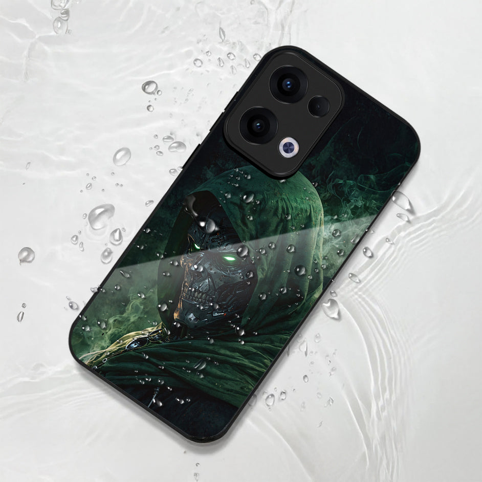 Oppo Reno 13 5G Premium Acrylic Shockproof Glass Back Case (Iron Doom)