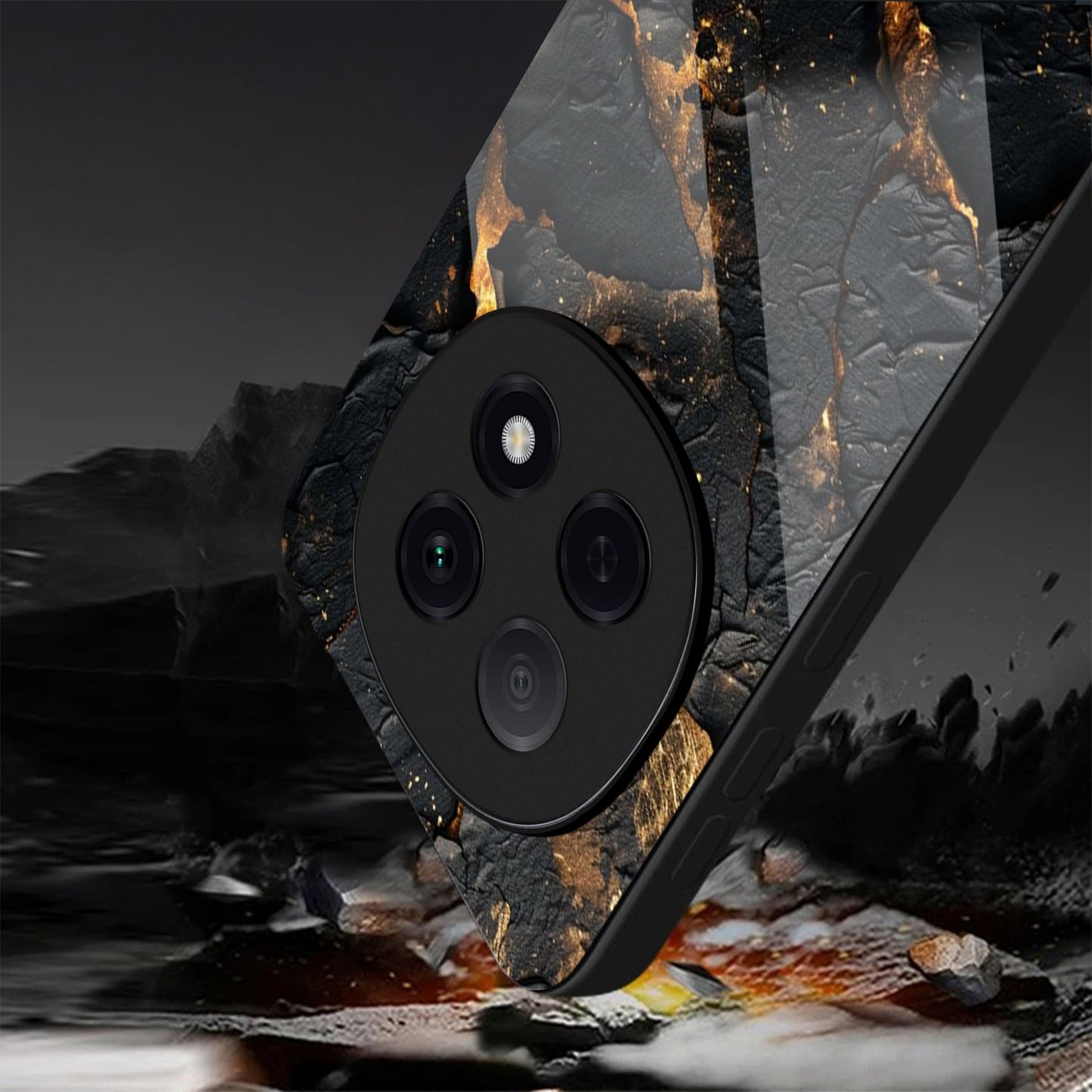 OPPO F29 Pro 5G Premium Acrylic Shockproof Glass Back Case (Volcanic Gold)