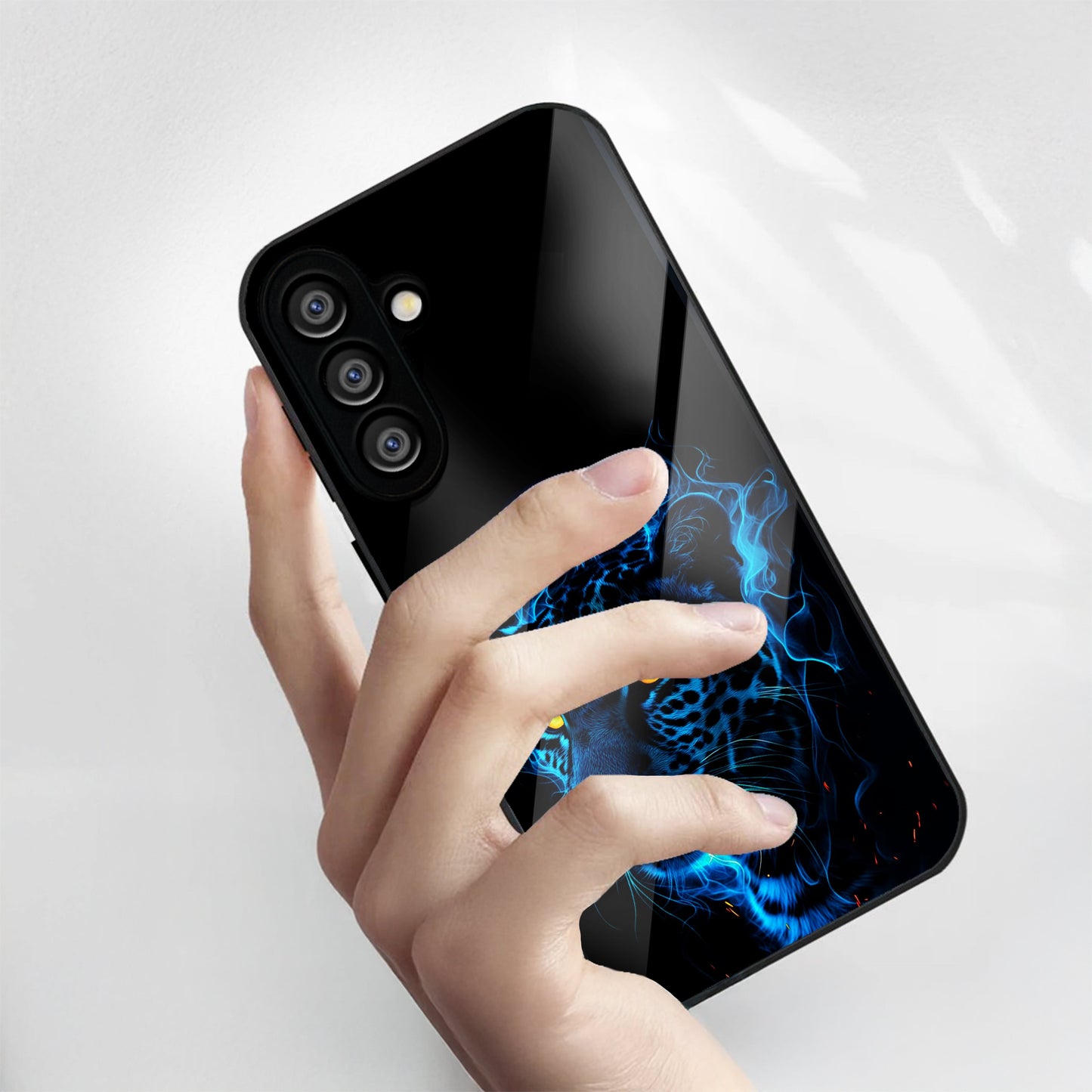 Samsung Galaxy A56 Premium Acrylic Shockproof Glass Back Case (Electric Predator)