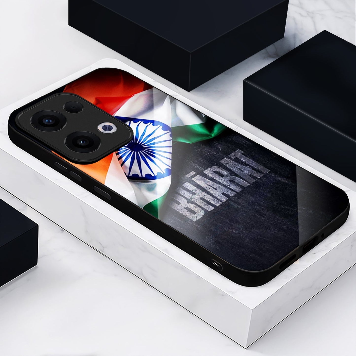 Oppo Reno 13 5G Premium Acrylic Shockproof Glass Back Case (Bharat)