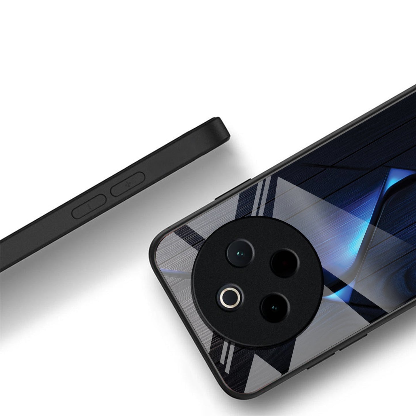 Vivo T4 5G Premium Acrylic Shockproof Glass Back Case (Blue Gradient)