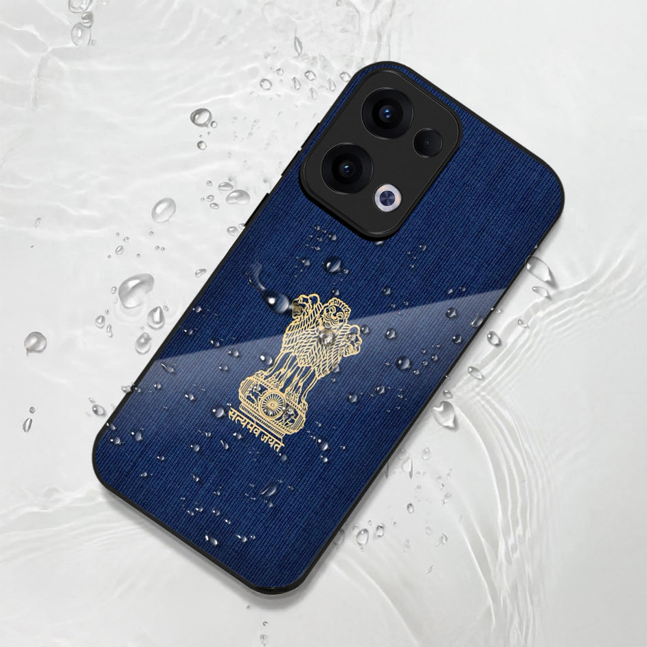 Oppo Reno 13 5G Premium Acrylic Shockproof Glass Back Case (Nation Pride)