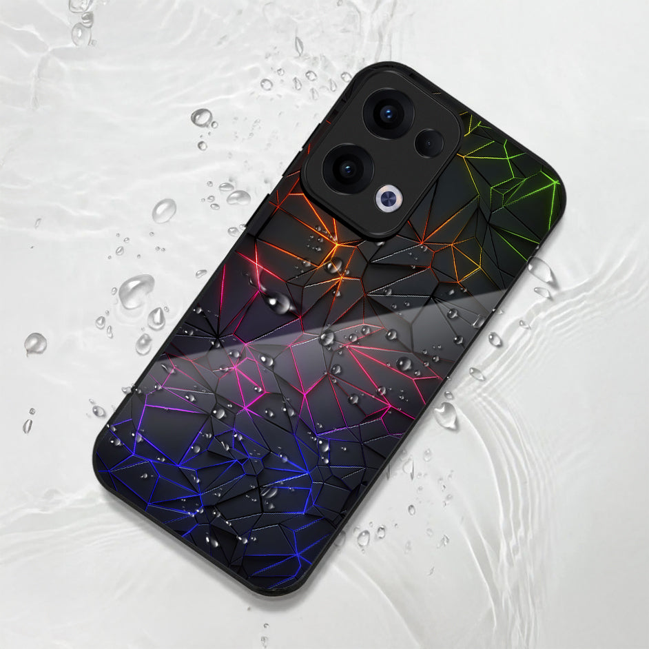 Oppo Reno 13 5G Premium Acrylic Shockproof Glass Back Case (Vortex)