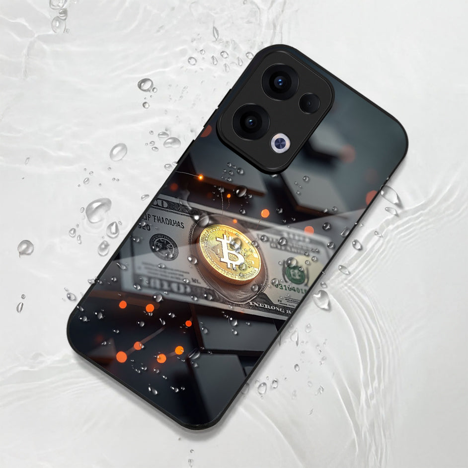 Oppo Reno 13 5G Premium Acrylic Shockproof Glass Back Case (Billion Dollar)