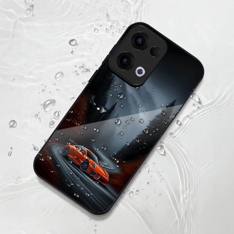 Oppo Reno 13 5G Premium Acrylic Shockproof Glass Back Case (Nissan GTR)