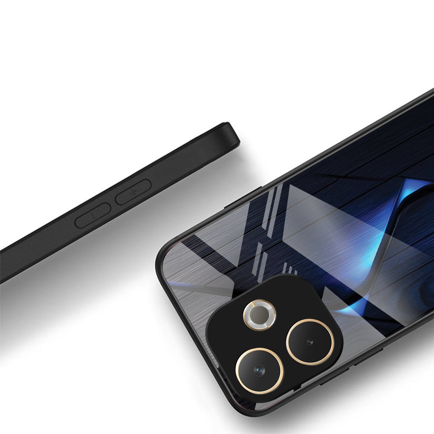 Oppo A5 Pro 5G Premium Acrylic Shockproof Glass Back Case (Blue Gradient)