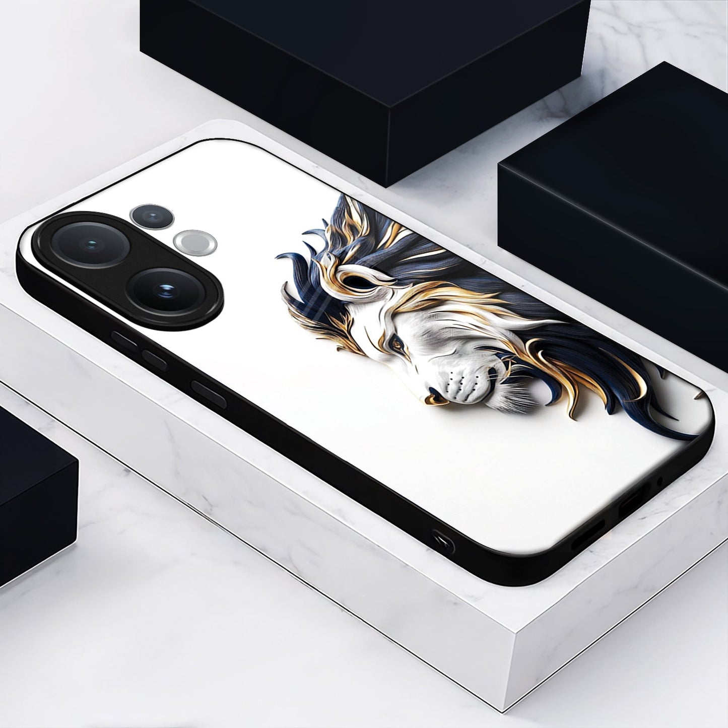 Vivo V60 5G Premium Acrylic Shockproof Glass Back Case (King’s Flow)