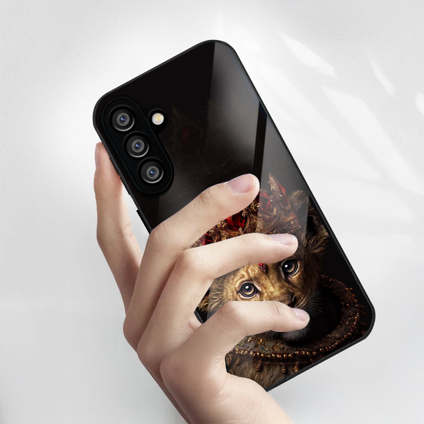 Samsung Galaxy A36 Premium Acrylic Shockproof Glass Back Case (Royal Crown)