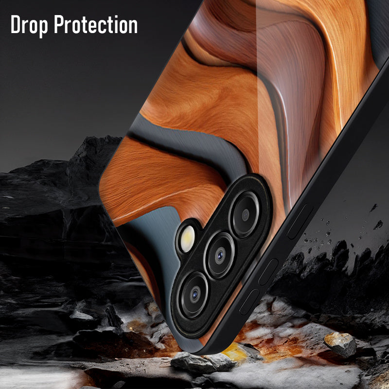 Samsung Galaxy A56 Premium Acrylic Shockproof Glass Back Case (Wood Wave)