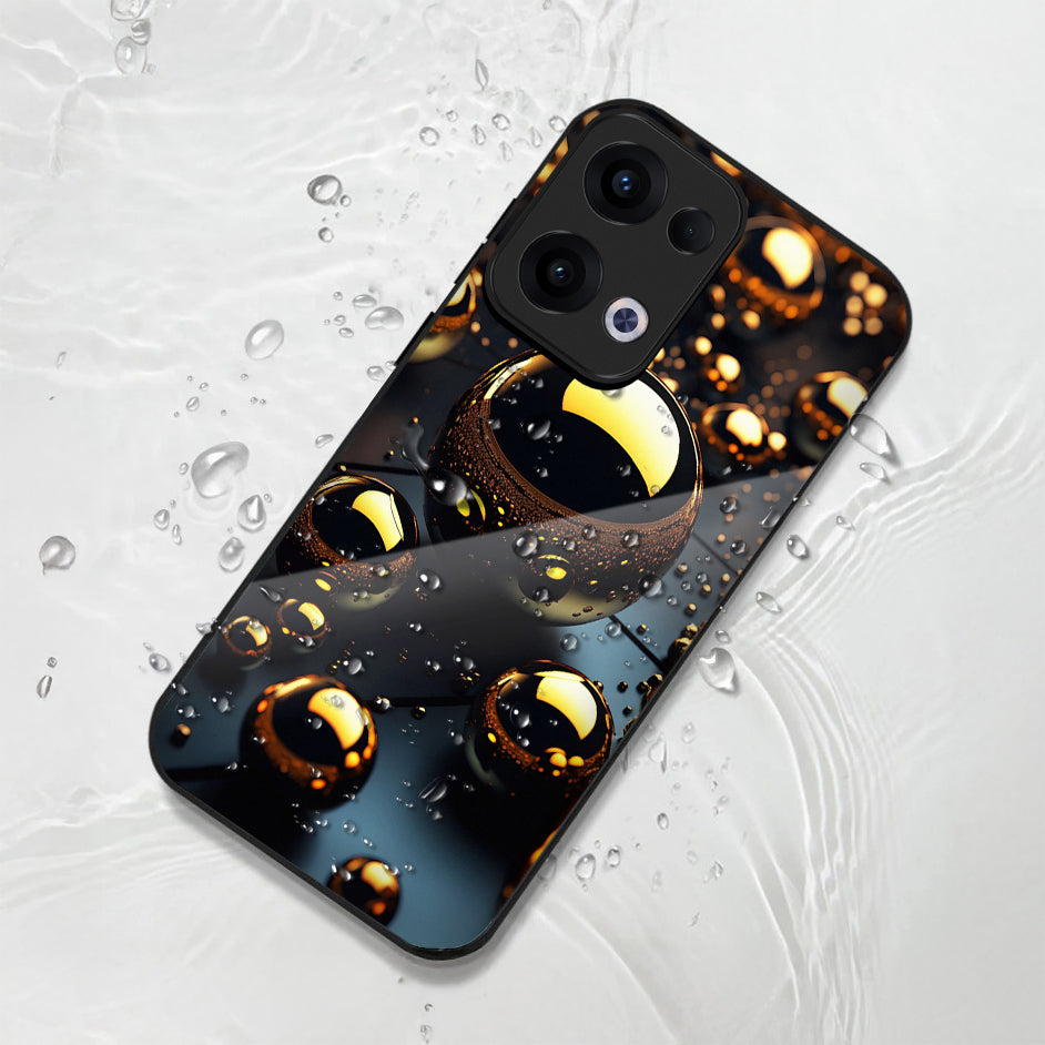 Oppo Reno 13 5G Premium Acrylic Shockproof Glass Back Case (Molten Gold)