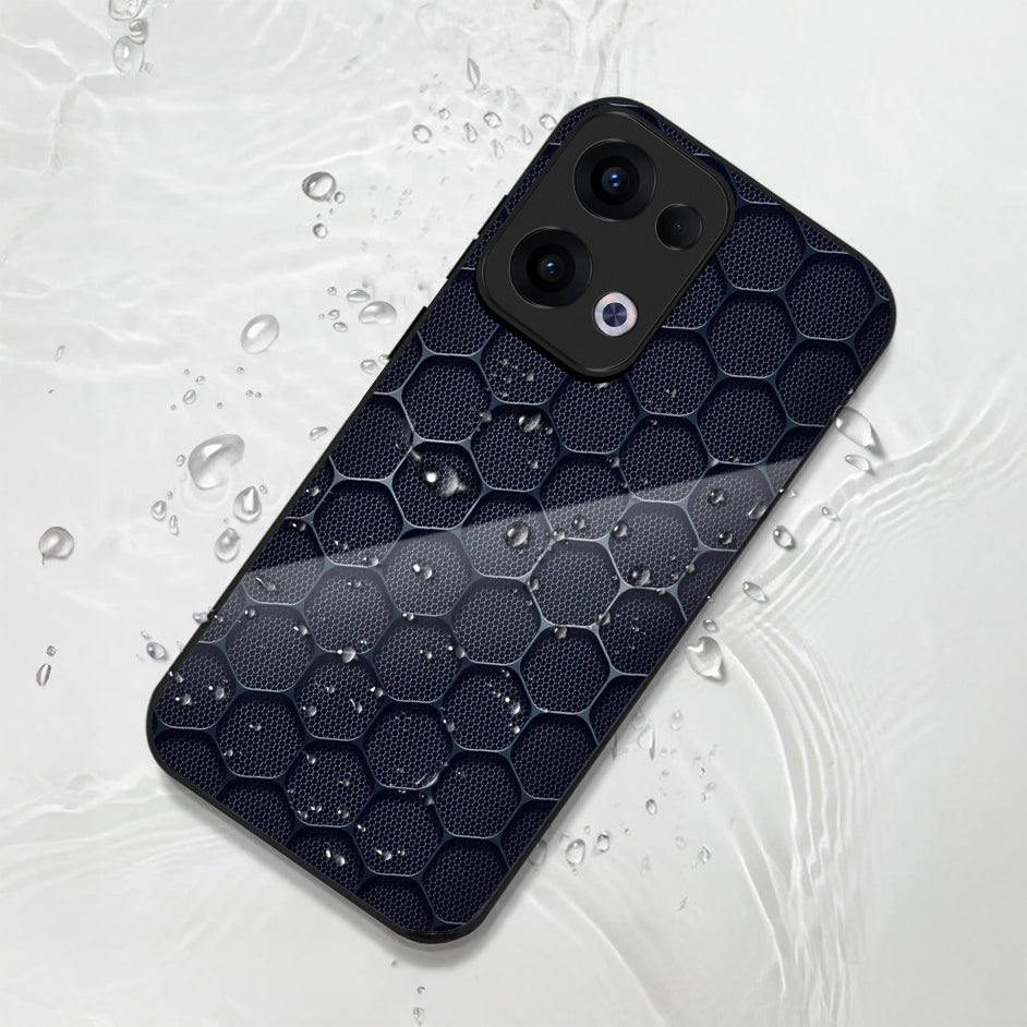 Oppo Reno 13 5G Premium Acrylic Shockproof Glass Back Case (Midnight Mesh)