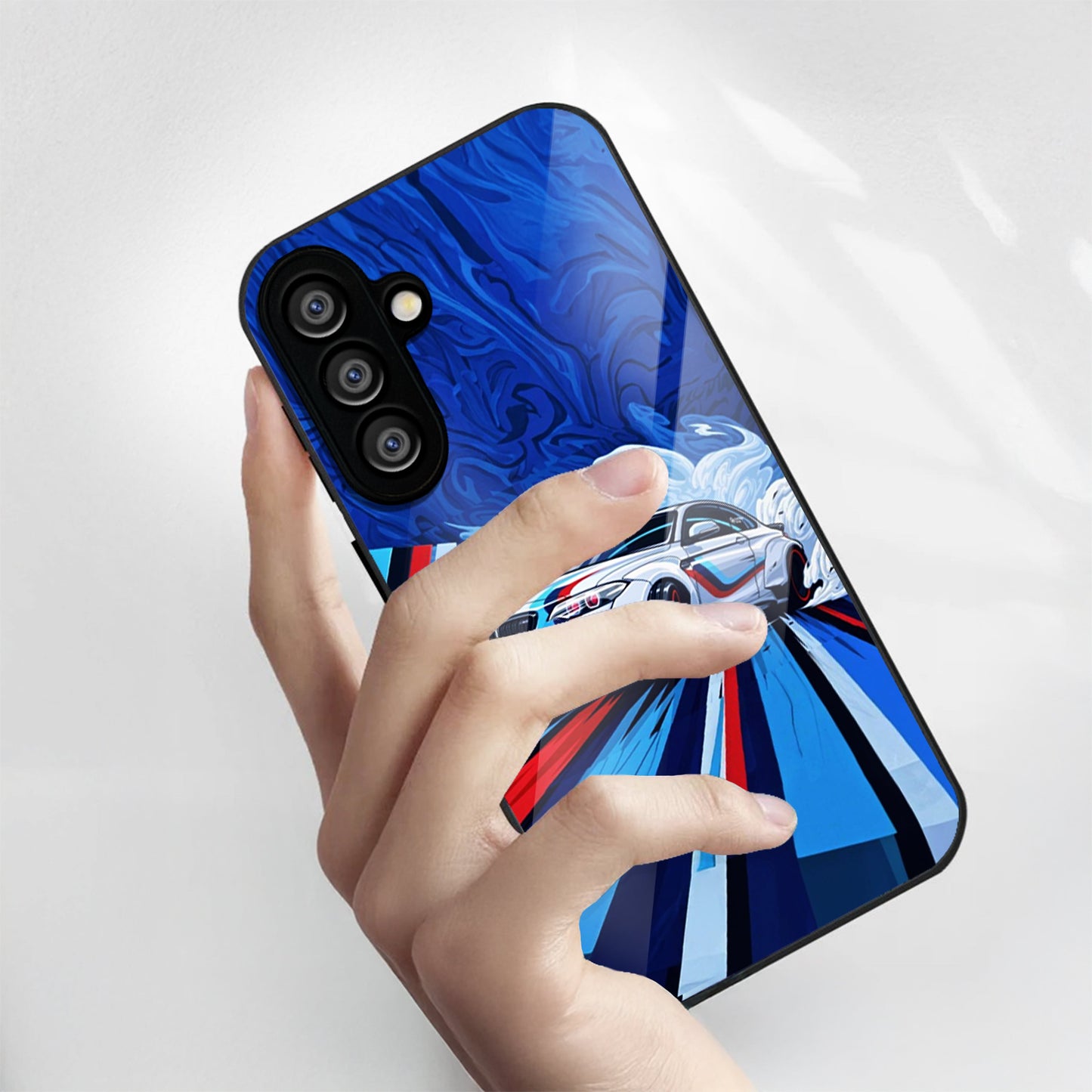 Samsung Galaxy A56 Premium Acrylic Shockproof Glass Back Case (BMW M2)