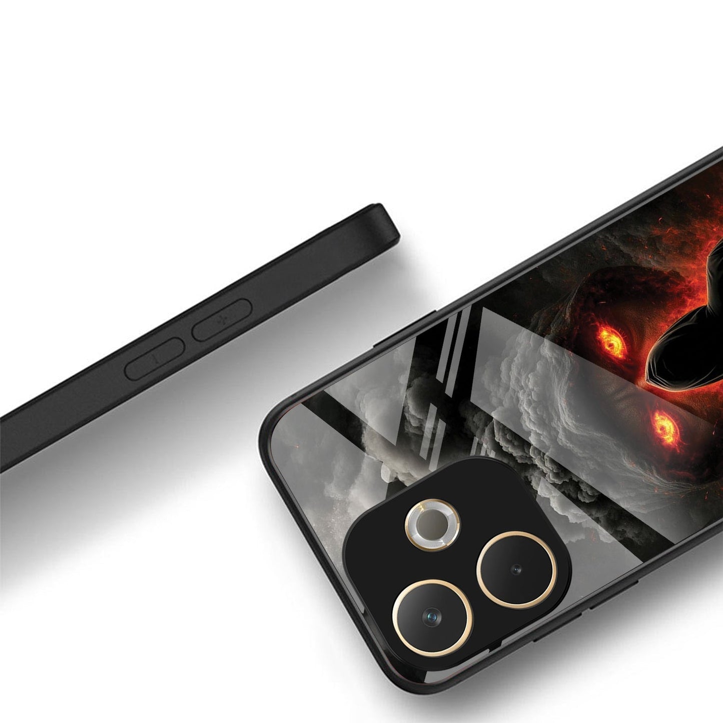 Oppo A5 Pro 5G Premium Acrylic Shockproof Glass Back Case (Dark Flame)