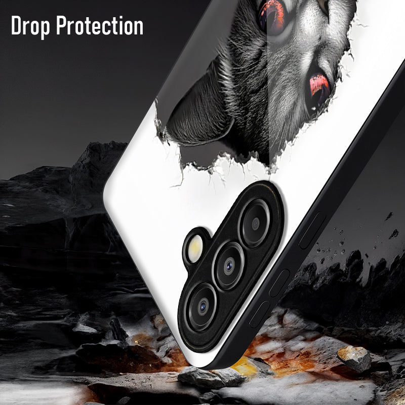 Samsung Galaxy A36 5G Premium Acrylic Shockproof Glass Back Case (White Cat)