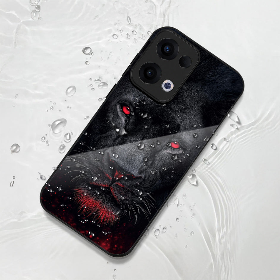 Oppo Reno 13 5G Premium Acrylic Shockproof Glass Back Case (Shadow Beast)