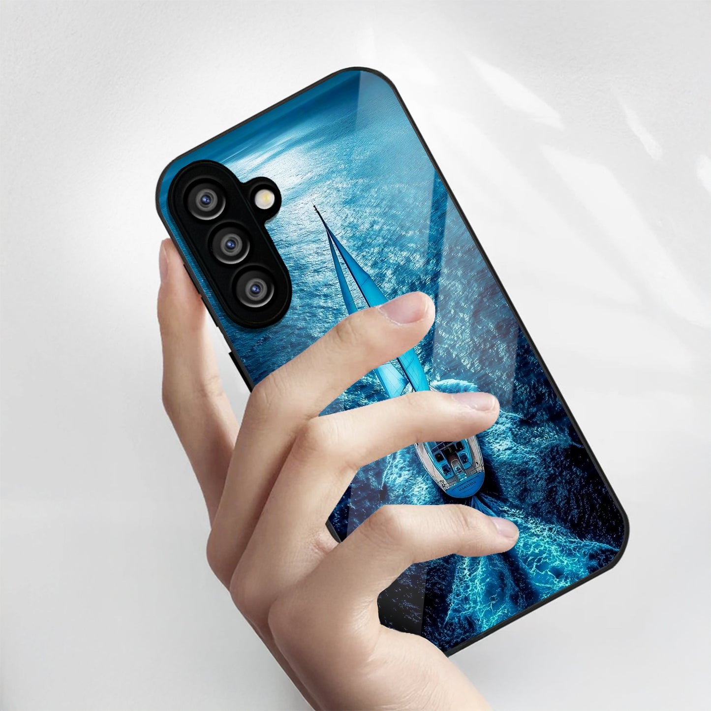 Samsung Galaxy A56 Premium Acrylic Shockproof Glass Back Case (Sail Surge)